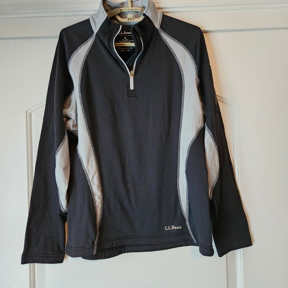 LLBean Other - LL Bean Quarter Zip Sweatshirt Mens‎ Medium Black Gray Hiking Outdoors Gorpcore